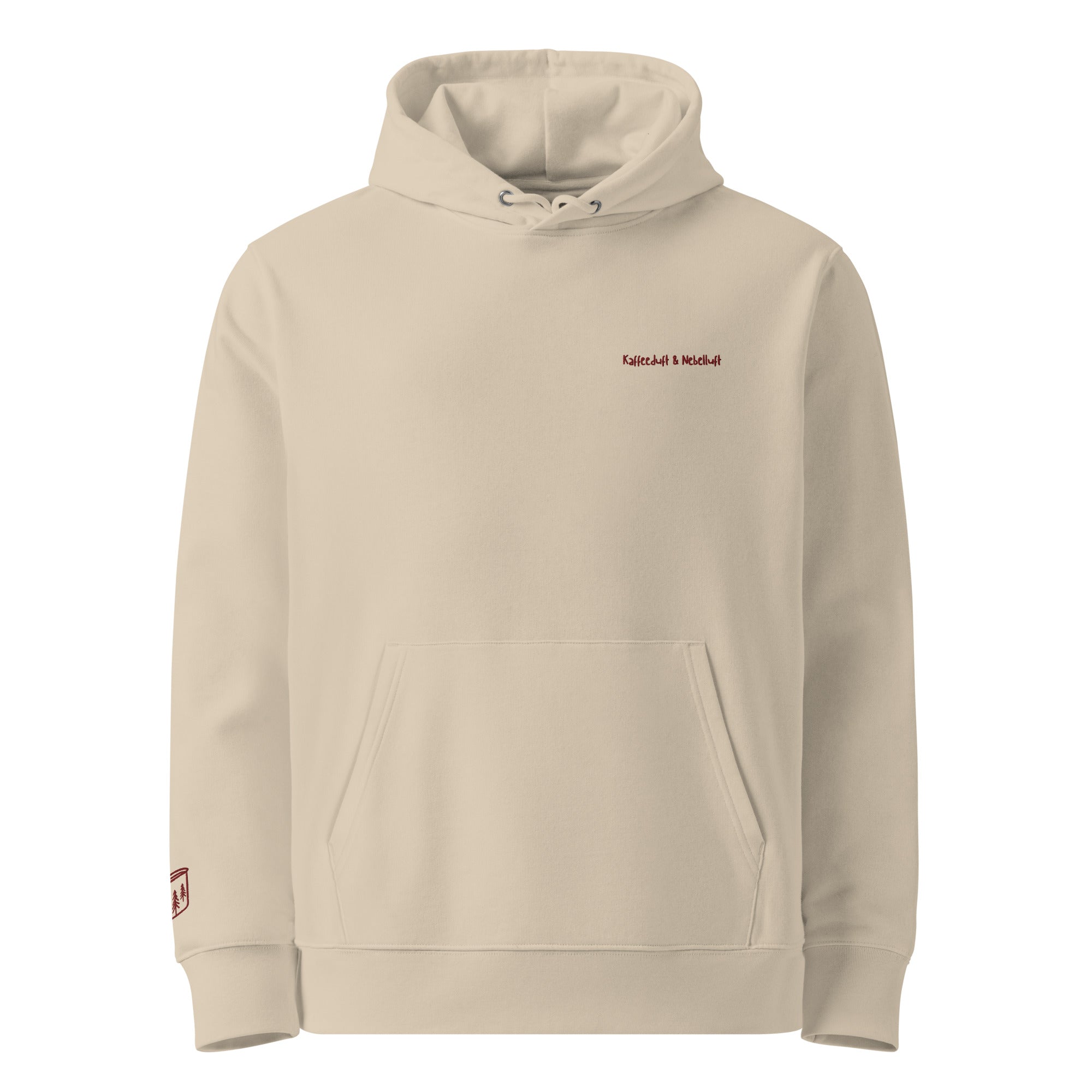 Minimalistisches Bio-Baumwolle Shirt mit feinem Nice Camper Club Backprint in edlem Maroon Weinrot für Vanlife und Camping Fans