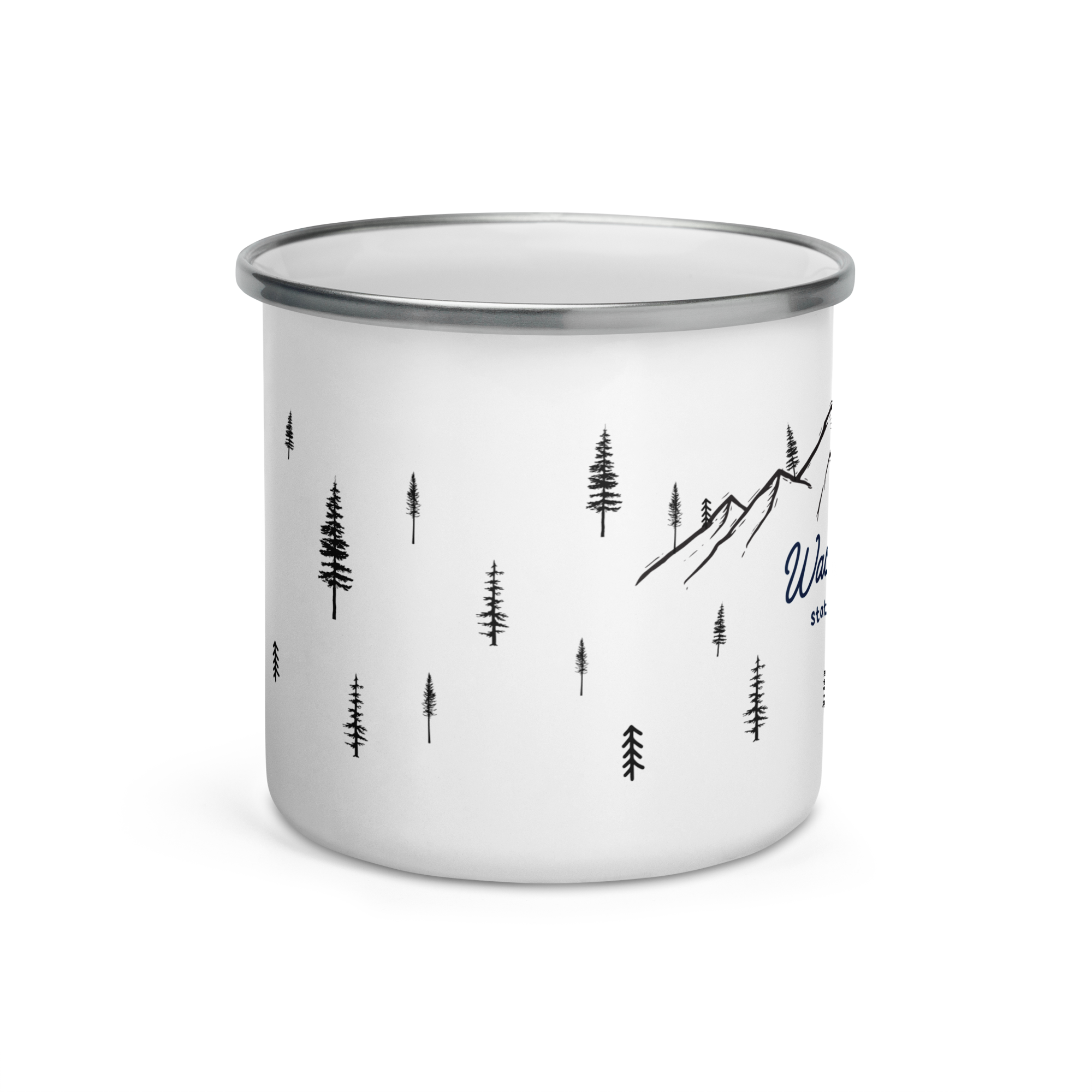 Emailletasse Waldluft statt Wi-Fi