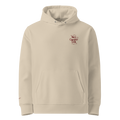 Minimalistischer Bio-Baumwolle Hoodie mit feinem Nice Camper Club Stick in edlem Maroon Weinrot von nice wave