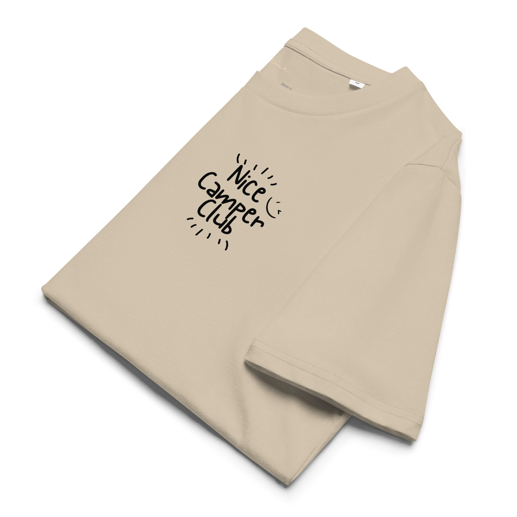Nachhaltiges Unisex Camper Shirt in hochwertiger Baumwoll-Qualität von Nice Wave nice camper club