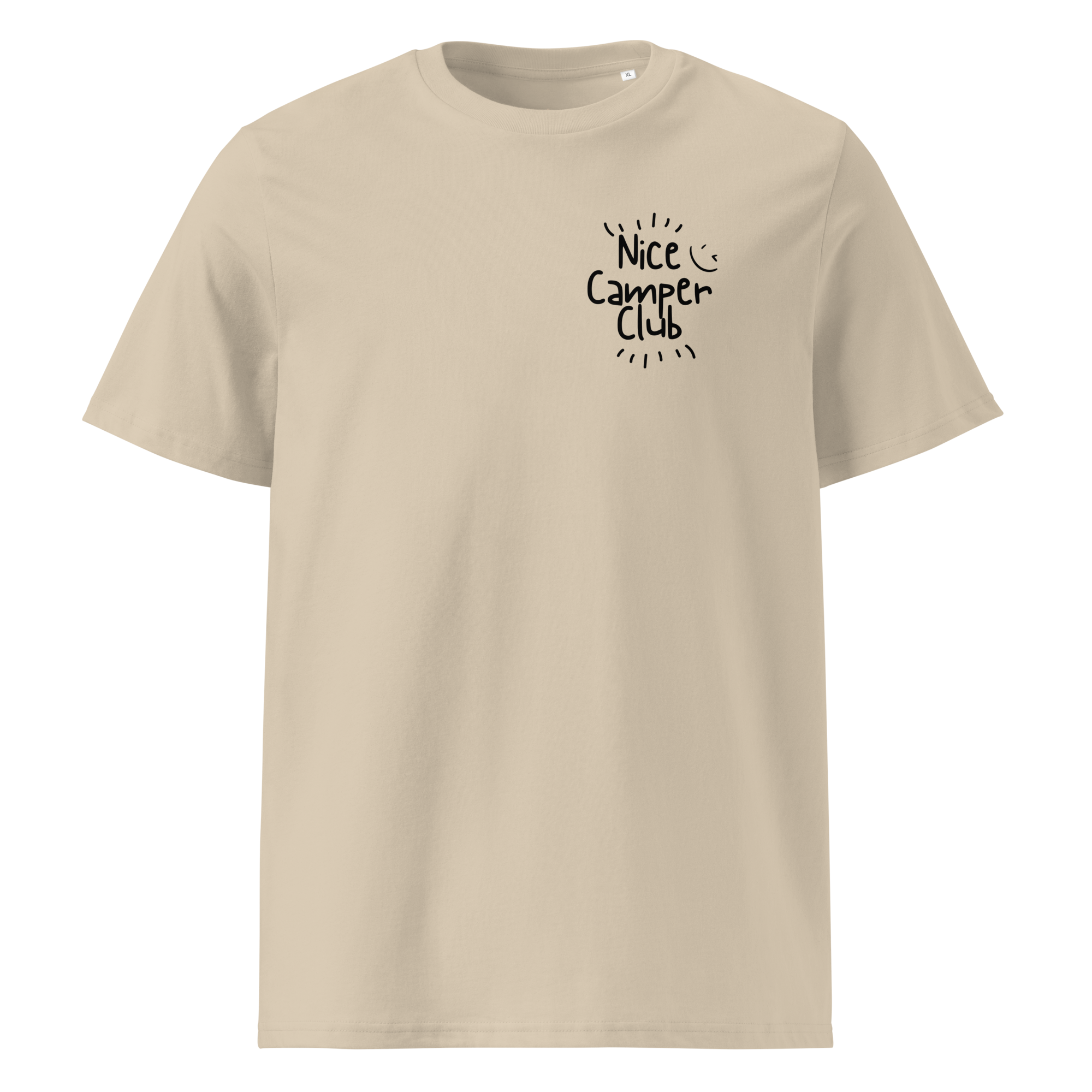 Minimalistisches Nice Camper Club T-Shirt aus Bio-Baumwolle mit Brust-Print