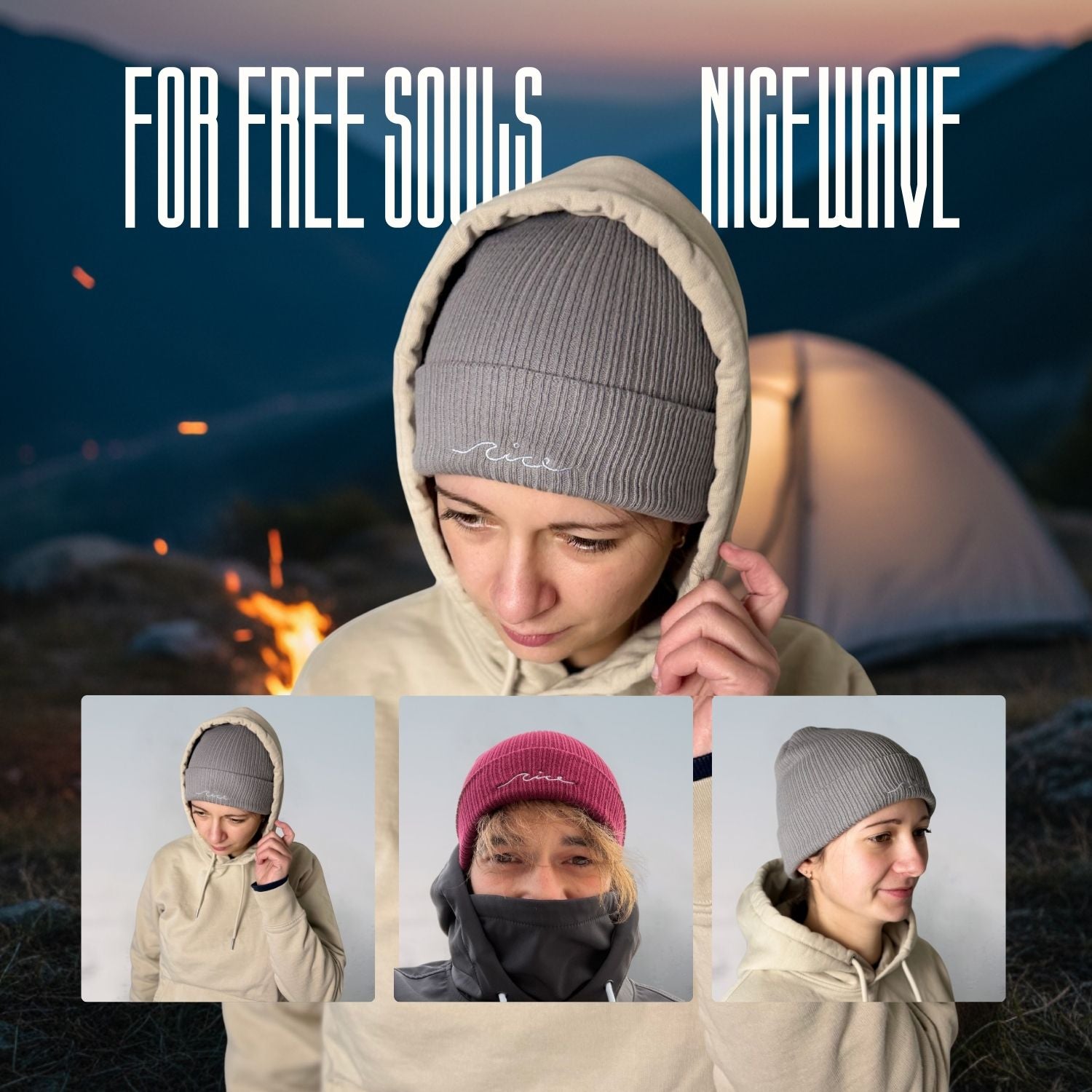 Nicewave Essential Beanie aus Bio Baumwolle  übersicht – nachhaltige Streetwear Mütze für Outdoor und Alltag