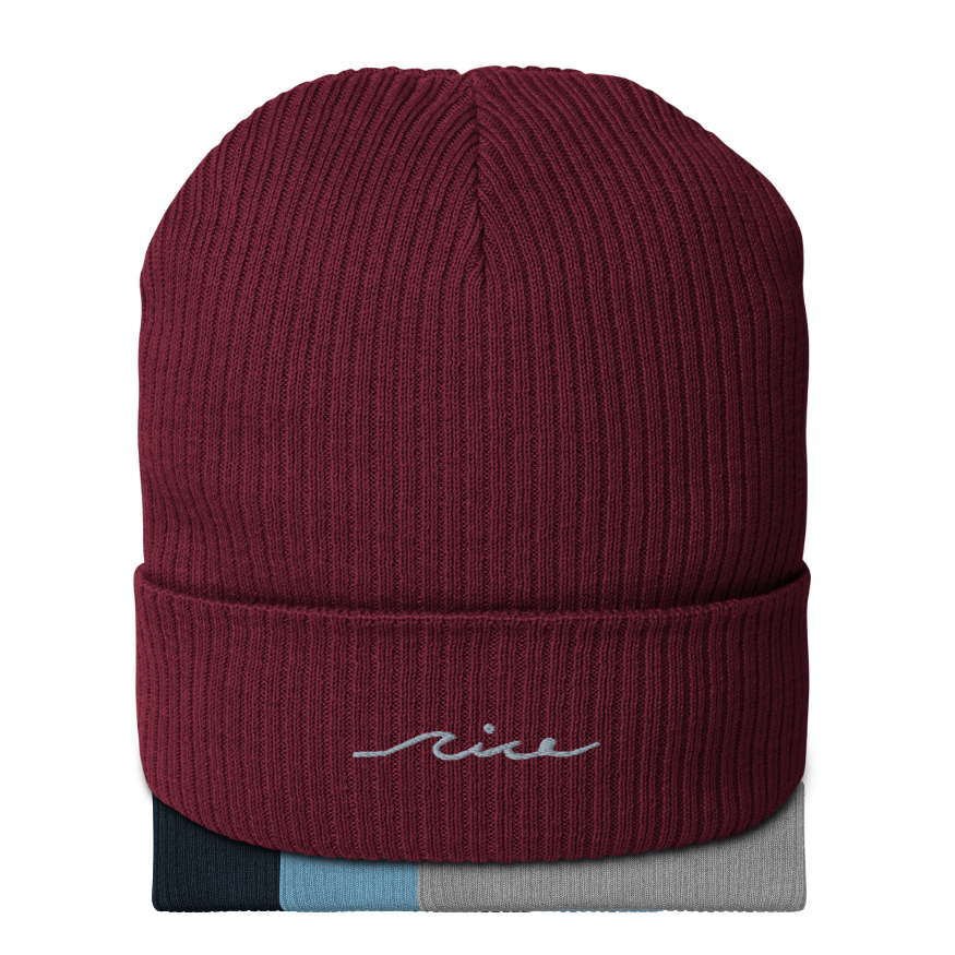 Gerippte Bio-Beanie von Nice Wave – minimalistischer Look in Naturtönen, inspiriert vom Surf-, Skate- & Vanlife-Lifestyle. Weich, warm und nachhaltig gefertigt