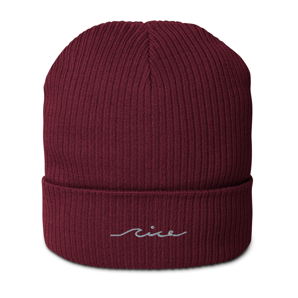 Gerippte Bio-Beanie von Nice Wave – minimalistischer Look in Naturtönen, inspiriert vom Surf-, Skate- & Vanlife-Lifestyle. Weich, warm und nachhaltig gefertigt