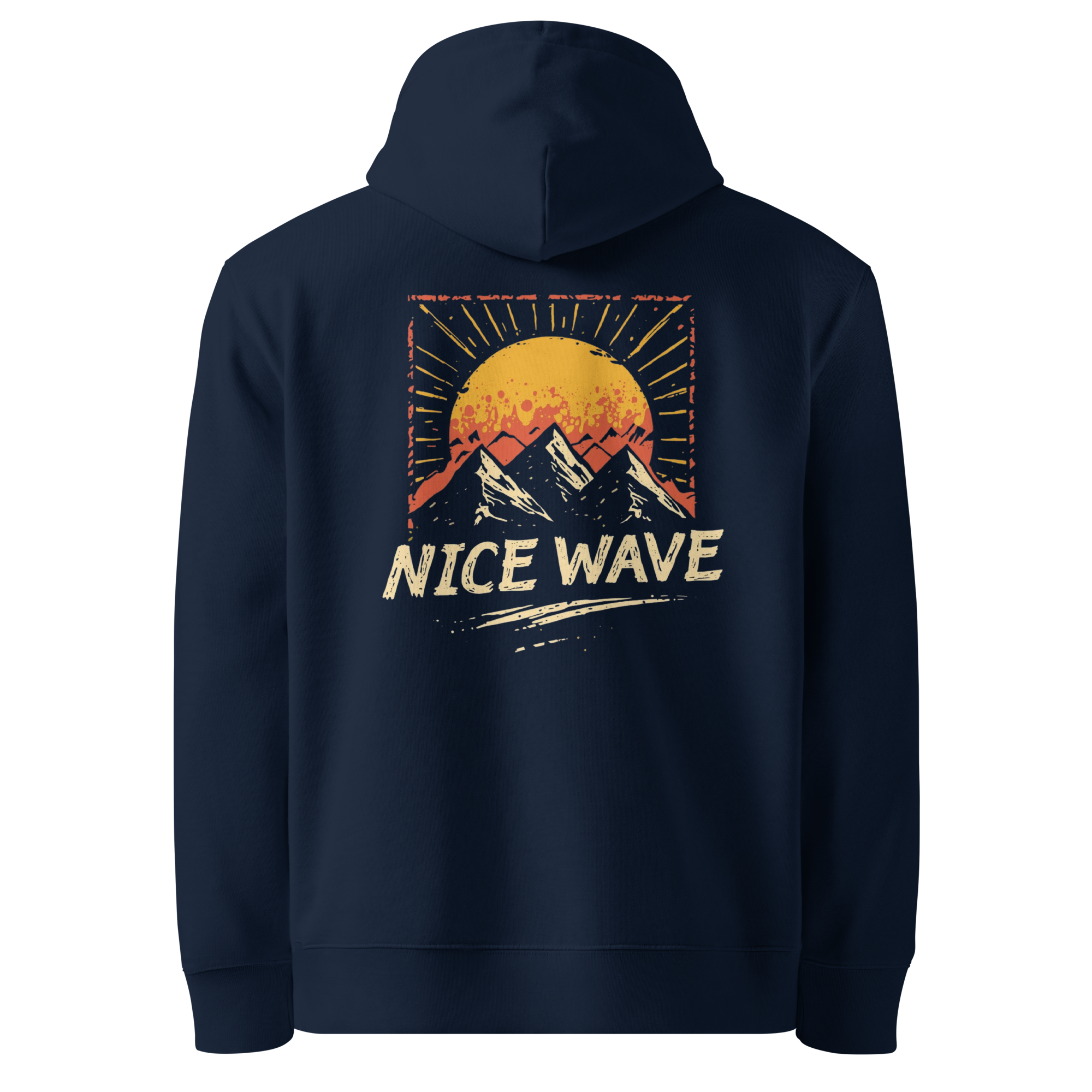 Unisex-Hoodie aus 100 % Bio-Baumwolle von Nice Wave – nachhaltig, bequem und mit Freiheitsgefühl. Perfekt für Vanlife, Natur & Wellenliebhaber.