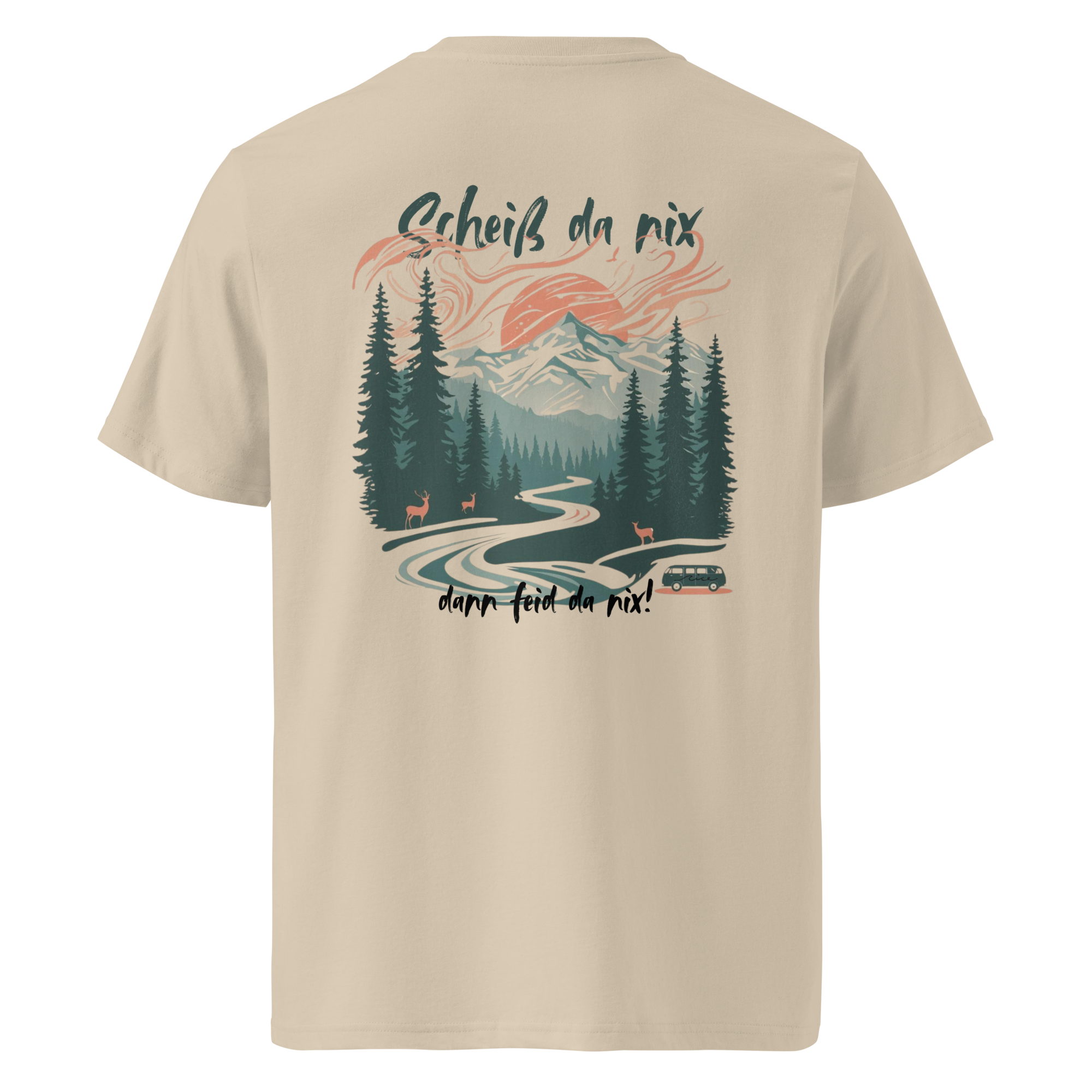 Woid & Wave T-shirt aus Bio-Baumwolle – inspiriert von bayerischem Bergwald, Freiheit und Natur. Nachhaltige Mode mit Seele