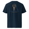 Nachhaltiges Gelato & Surf Bio-Baumwoll Shirt mit Eiscreme und Surfbrett Print von nice wave für freigeister surfer nd eis lover