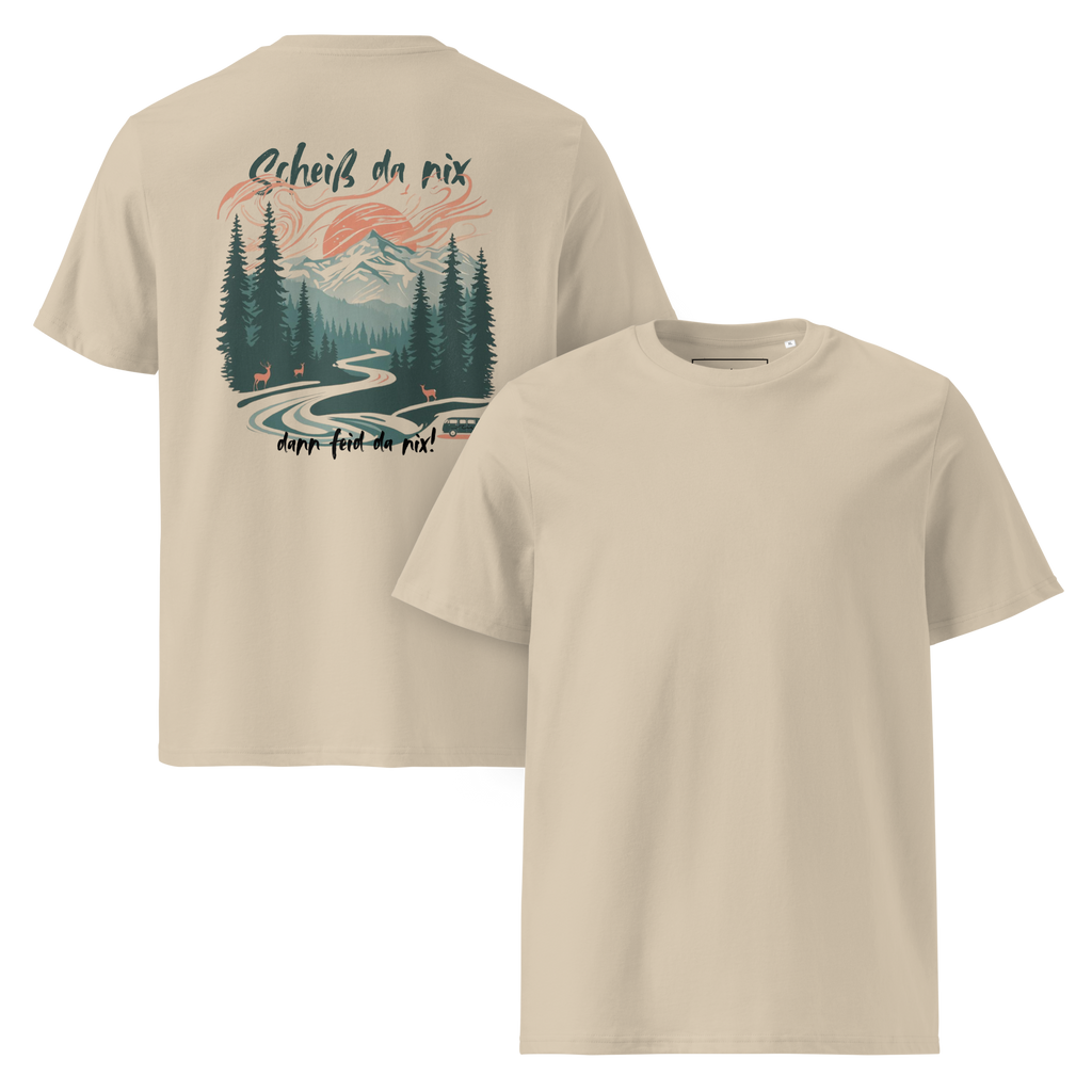 Woid & Wave Shirt aus Bio-Baumwolle – inspiriert von bayerischem Bergwald, Freiheit und Natur. Nachhaltige Mode mit Seele