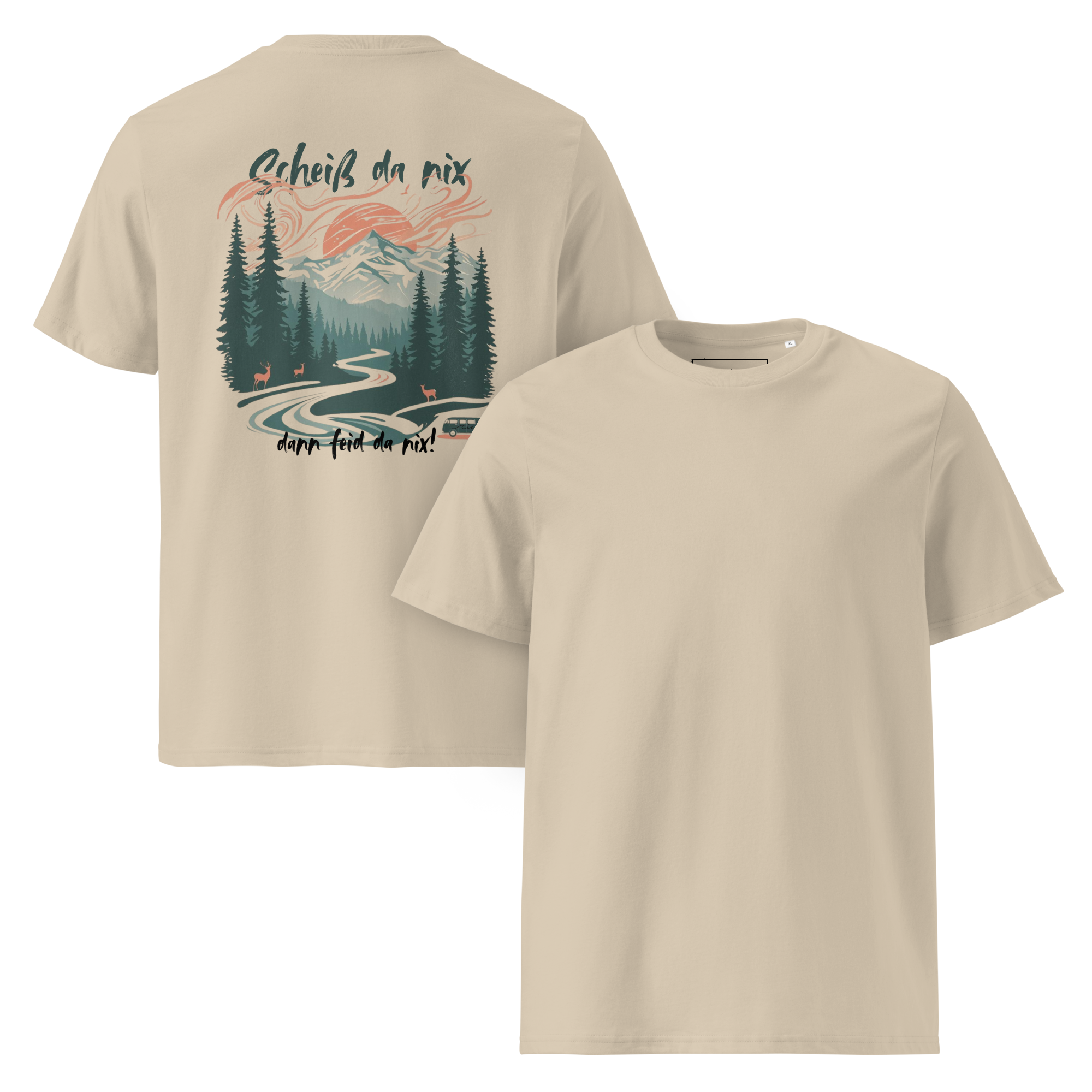 Woid & Wave Shirt aus Bio-Baumwolle – inspiriert von bayerischem Bergwald, Freiheit und Natur. Nachhaltige Mode mit Seele
